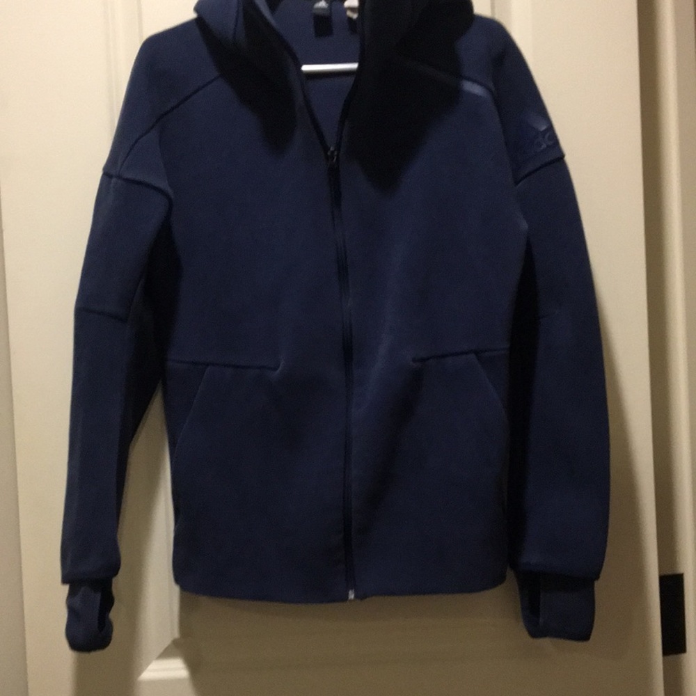 Adidas 2016 womens zip up heavy Hoodie jacket thumbhole deep zip pockets size S